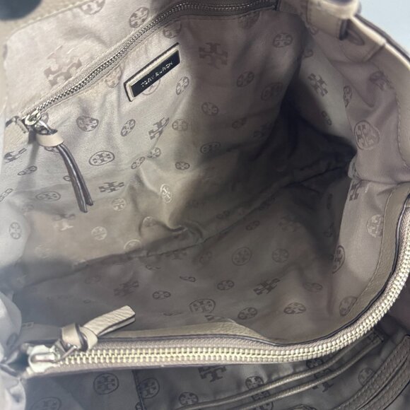 Tory Burch Taylor Triple-Compartment Tote in Chalk Gray - Picture 10 of 14